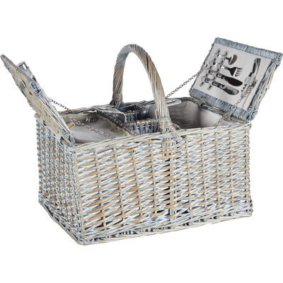 Beliani Groseille Picnic Basket - Handmade, Wicker, Portable Beliani Groseille Picnic Basket - Handmade, Wicker, Portable
