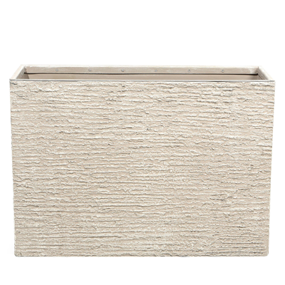 Beliani Beige Stone Rectangular Plant Pot - Plant Pot Beliani Beige Stone Rectangular Plant Pot - Plant Pot