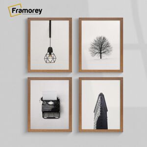 Framorey (80x60 CM) Dark Oak Picture Frame / Wall Art Frames / Flat Wooden Effect Poster Framorey (80x60 CM) Dark Oak Picture Frame / Wall Art Frames / Flat Wooden Effect Poster