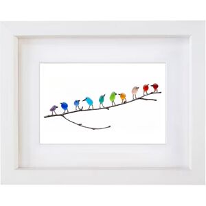 Unbranded (White Frame, 10 Birds) Sea Glass Rainbow Birds, Sea Glass Art, Sea Glass Unbranded (White Frame, 10 Birds) Sea Glass Rainbow Birds, Sea Glass Art, Sea Glass