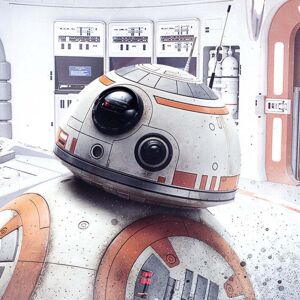 (80cm x 60cm, White/Orange) Star Wars: The Last Jedi Peek BB-8 Framed Poster (80cm x 60cm, White/Orange) Star Wars: The Last Jedi Peek BB-8 Framed Poster