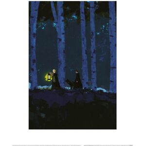 (30cm x 40cm, Navy/Black) Harry Potter Wooded Walk Print (30cm x 40cm, Navy/Black) Harry Potter Wooded Walk Print