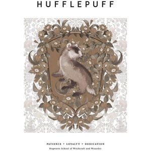 (80cm x 60cm, Brown/White/Black) Harry Potter Hufflepuff Print (80cm x 60cm, Brown/White/Black) Harry Potter Hufflepuff Print