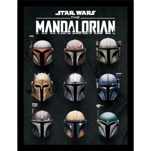 Star Wars The Mandalorian Helmet Framed Print Star Wars The Mandalorian Helmet Framed Print