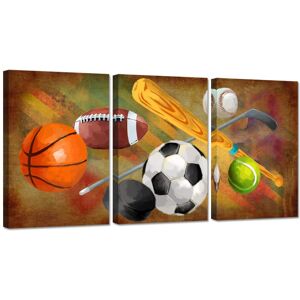 Zlove 3 Pieces Sports Canvas Wall Art Rustic Soccer Football Baseball Basketball Zlove 3 Pieces Sports Canvas Wall Art Rustic Soccer Football Baseball Basketball