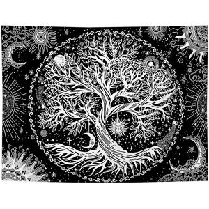 Unbranded (150x200cm, One size) Tree Of Life Black Moon And Sun Tapestry Psychedelic Wall Unbranded (150x200cm, One size) Tree Of Life Black Moon And Sun Tapestry Psychedelic Wall
