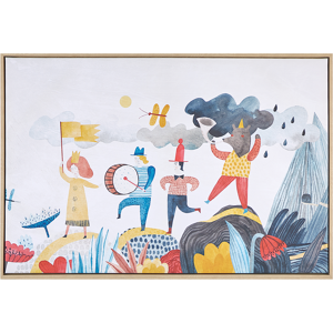 Beliani Canvas Art Print Multicolour MDF Frame 63 x 93 cm Modern Characters Adventure - Wall Art Beliani Canvas Art Print Multicolour MDF Frame 63 x 93 cm Modern Characters Adventure - Wall Art