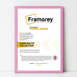 Framorey (30x40 CM) Thin Matt Pink Picture Frame / Wall Art Frames / Flat Wooden Effect P Framorey (30x40 CM) Thin Matt Pink Picture Frame / Wall Art Frames / Flat Wooden Effect P