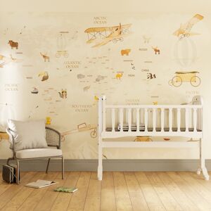 Superfresco Easy Around the World Neutral Print To Order 3m x 2.8m Mural Wallp Superfresco Easy Around the World Neutral Print To Order 3m x 2.8m Mural Wallp