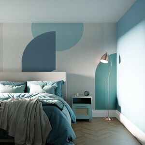 Superfresco Easy Curve & Arch Geo Teal Print To Order 3m x 2.8m Mural Wallpap Superfresco Easy Curve & Arch Geo Teal Print To Order 3m x 2.8m Mural Wallpap