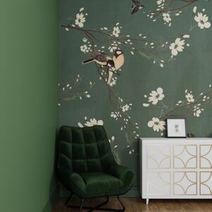 Superfresco Easy Birds & Blossom Dark Green Print To Order 3m x 2.8m Mural Wal Superfresco Easy Birds & Blossom Dark Green Print To Order 3m x 2.8m Mural Wal