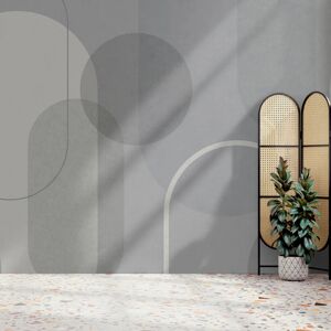 Art For The Home Arched Geo Muted Grey Print - Mural Art For The Home Arched Geo Muted Grey Print - Mural
