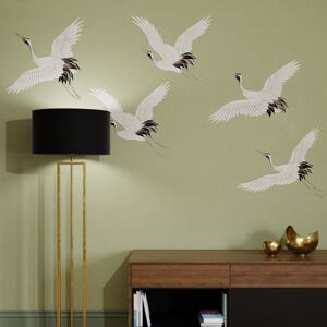 Superfresco Easy Cranes in Flight Sage Print To Order 3m x 2.8m Mural Wallpape Superfresco Easy Cranes in Flight Sage Print To Order 3m x 2.8m Mural Wallpape