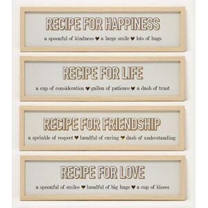 Homescapes Recipes Wall Art, 13 x 52cm, Set of 4 Homescapes Recipes Wall Art, 13 x 52cm, Set of 4