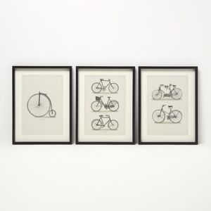 Homescapes Bicycles Wall Art, 30 x 40cm, Set of 3 Homescapes Bicycles Wall Art, 30 x 40cm, Set of 3