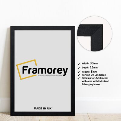 Framorey (40x60 CM) Ash black Picture Frame / Wall Art Photo Frames / Flat Wooden Effect Framorey (40x60 CM) Ash black Picture Frame / Wall Art Photo Frames / Flat Wooden Effect