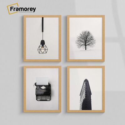 Framorey (80x60 CM) Oak Picture Frame / Wall Art Frames / Flat Wooden Effect Poster Frame Framorey (80x60 CM) Oak Picture Frame / Wall Art Frames / Flat Wooden Effect Poster Frame