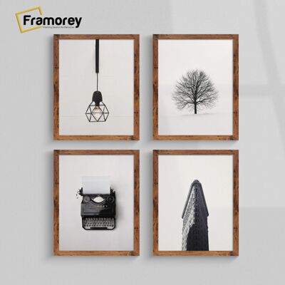 Framorey (80x60 CM) Rustic Oak Picture Frame / Wall Art Frames / Flat Wooden Effect Poste Framorey (80x60 CM) Rustic Oak Picture Frame / Wall Art Frames / Flat Wooden Effect Poste