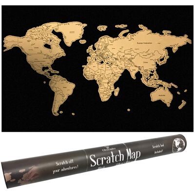 Cello Gleneagles Scratch Off World Map Travel Tracker Poster ? Large Black Gold Map of Cello Gleneagles Scratch Off World Map Travel Tracker Poster ? Large Black Gold Map of