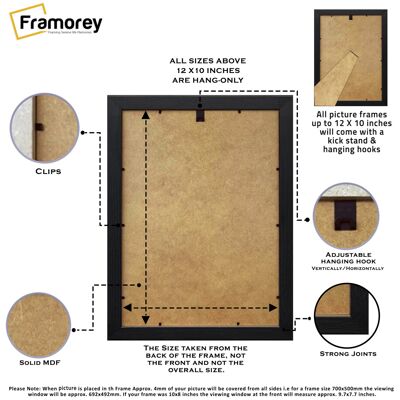 Framorey (18x14 Inch) Ash black Picture Frame / Wall Art Photo Frames / Flat Wooden Effec Framorey (18x14 Inch) Ash black Picture Frame / Wall Art Photo Frames / Flat Wooden Effec