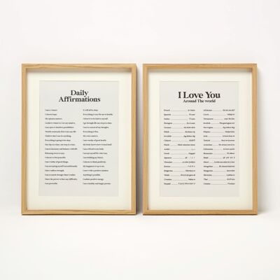 Homescapes Affirmations Wall Art, 30 x 40cm, Set of 2 Homescapes Affirmations Wall Art, 30 x 40cm, Set of 2