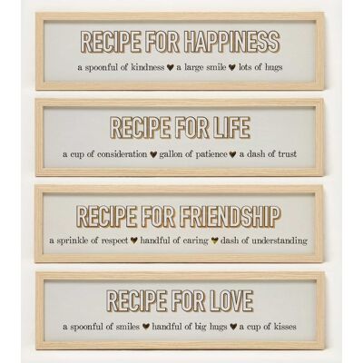 Homescapes Recipes Wall Art, 13 x 52cm, Set of 4 Homescapes Recipes Wall Art, 13 x 52cm, Set of 4