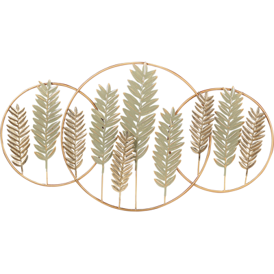 Beliani Model - Modern Iron Wall Art - Gold & Green - Metal Beliani Model - Modern Iron Wall Art - Gold & Green - Metal