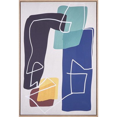 Beliani Canvas FRISA Abstract Motif 63 x 99 cm Multicolour Beliani Canvas FRISA Abstract Motif 63 x 99 cm Multicolour