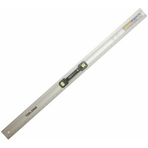 Toolzone - 1m Aluminium Ruler - Spirit Level - Handle - Ruler Toolzone - 1m Aluminium Ruler - Spirit Level - Handle - Ruler