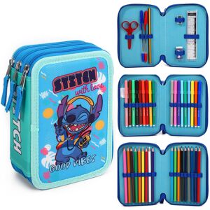 Disney Stitch 3 Tier Large Pencil Case Multi Compartment School Supplies Stationery Col Disney Stitch 3 Tier Large Pencil Case Multi Compartment School Supplies Stationery Col