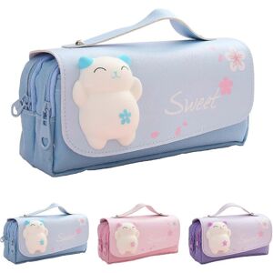 Unbranded (As show, One size) Blue Bear Multi-Compartment Pencil Case Large Capacity Penci Unbranded (As show, One size) Blue Bear Multi-Compartment Pencil Case Large Capacity Penci