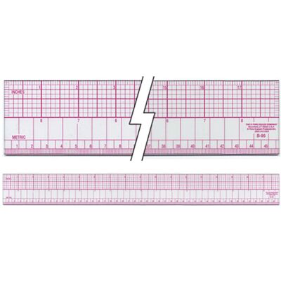 Acme Inch & Metric Beveled Ruler 18"- Acme Inch & Metric Beveled Ruler 18"-