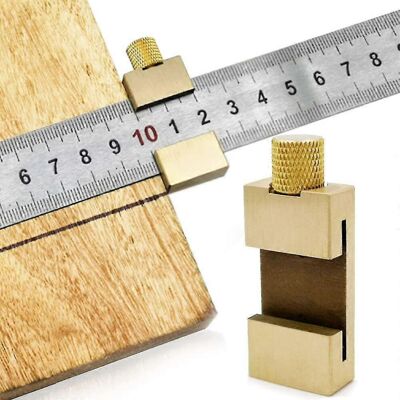 Unbranded Ruler Tool Brass Steel Ruler Wood Positioning Block Line Locator,with 300mm(gold Unbranded Ruler Tool Brass Steel Ruler Wood Positioning Block Line Locator,with 300mm(gold