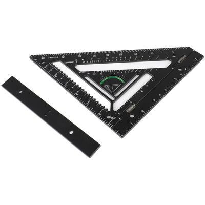 Unbranded Ergonomic Aluminium Triangle Ruler Square Black Unbranded Ergonomic Aluminium Triangle Ruler Square Black