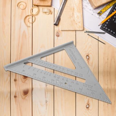 Unbranded Triangular Ruler 7In Aluminium 45/90 Unbranded Triangular Ruler 7In Aluminium 45/90