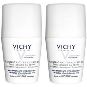 Vichy Deodorant roll-on for very sensitive or epilated skin - Anti-Perspirant 48h - For very sensitive or epilated skin Roll-On (2 x 50ml) Vichy Deodorant roll-on for very sensitive or epilated skin - Anti-Perspirant 48h - For very sensitive or epilated skin Roll-On (2 x 50ml)