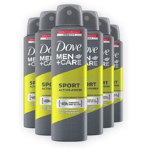Dove Men+Care Antiperspirant Sport Active and Fresh Deodorant Spray Pack of 6 x Dove Men+Care Antiperspirant Sport Active and Fresh Deodorant Spray Pack of 6 x