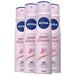 NIVEA Pearl & Beauty Anti-Perspirant Deodorant Pack of 4 (4 x 250ml), 48hr Deodo NIVEA Pearl & Beauty Anti-Perspirant Deodorant Pack of 4 (4 x 250ml), 48hr Deodo