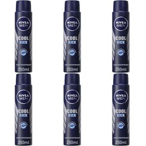 Nivea Men Cool Kick Anti-Perspirant Deodorant Spray, 250ml (Pack of 6) Nivea Men Cool Kick Anti-Perspirant Deodorant Spray, 250ml (Pack of 6)