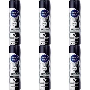 NIVEA MEN INVISIBLE BLACK & WHITE ANTIPERSPIRANT SPRAY - 150ML (Pack of 6) NIVEA MEN INVISIBLE BLACK & WHITE ANTIPERSPIRANT SPRAY - 150ML (Pack of 6)