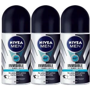 Nivea Men Black and White Invisible Deodorant Roll on 50 ml (Pack of 3) Nivea Men Black and White Invisible Deodorant Roll on 50 ml (Pack of 3)