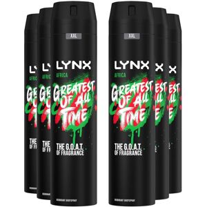 Lynx XXL 48H Fresh Deodorant Body Spray, Africa, 6 Pack, 250ml Lynx XXL 48H Fresh Deodorant Body Spray, Africa, 6 Pack, 250ml