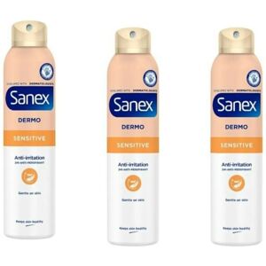 3 x 250ml Sanex Dermo Sensitive Spray 24h Anti-Perspirant Deodorant 3 x 250ml Sanex Dermo Sensitive Spray 24h Anti-Perspirant Deodorant