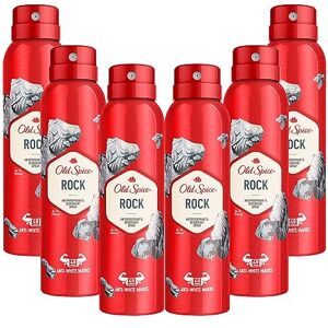 6 x Old Spice Rock Antiperspirant 150 ml Deodorant Spray for Men 48-Hour Protect 6 x Old Spice Rock Antiperspirant 150 ml Deodorant Spray for Men 48-Hour Protect