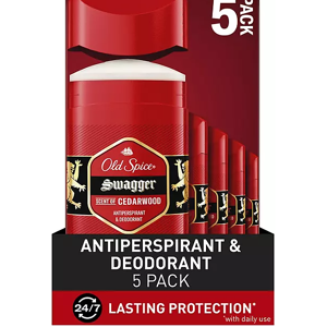 Old Spice Swagger Antiperspirant & Deodorant for Men, 2.6 oz., 5 pk. Old Spice Swagger Antiperspirant & Deodorant for Men, 2.6 oz., 5 pk.