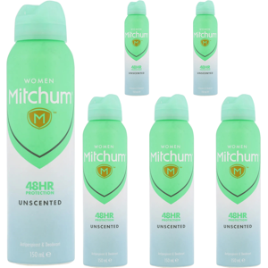 6 x 150ml Mitchum Women Unscented Antiperspirant Deodorant Spray 6 x 150ml Mitchum Women Unscented Antiperspirant Deodorant Spray