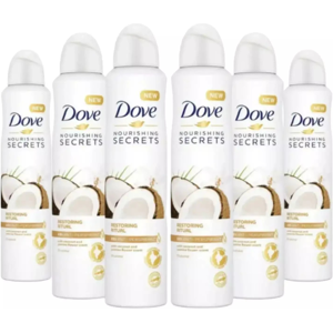 6 x 250ml Dove Coconut & Jasmin Anti-Perspirant Deodorant Spray 6 x 250ml Dove Coconut & Jasmin Anti-Perspirant Deodorant Spray