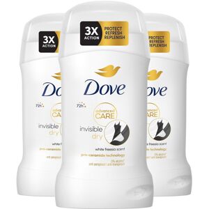 Dove Women Invisible Dry Anti-Perspirant Deo Stick w/ 72H Protection 50ml, 3 Pk Dove Women Invisible Dry Anti-Perspirant Deo Stick w/ 72H Protection 50ml, 3 Pk