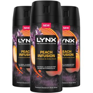 Lynx Body Spray Fine Fragrance Collection Peach Infusion for Men 150ml, 3 Pack Lynx Body Spray Fine Fragrance Collection Peach Infusion for Men 150ml, 3 Pack