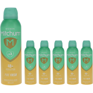 (6 x 200ml Pure Fresh) 6 x 200ml Mitchum Women Deodorant Spray (6 x 200ml Pure Fresh) 6 x 200ml Mitchum Women Deodorant Spray